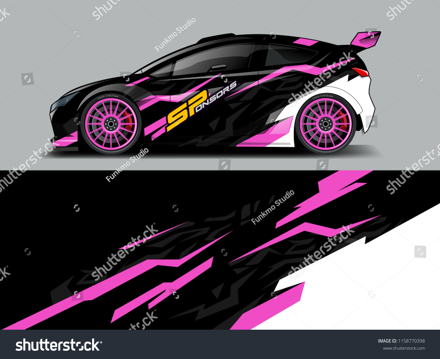 Car wrap design abstract strip and background for Car wrap and vinyl sticker