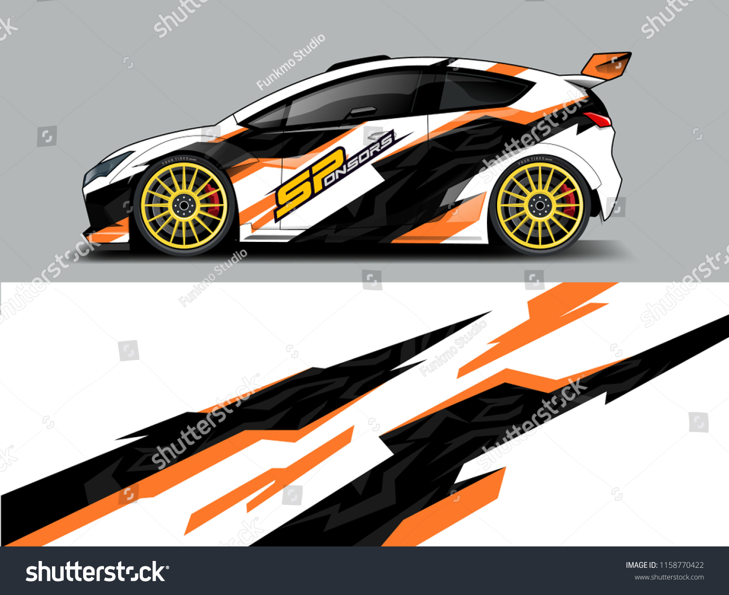 Car wrap design abstract strip and background for Car wrap and vinyl sticker