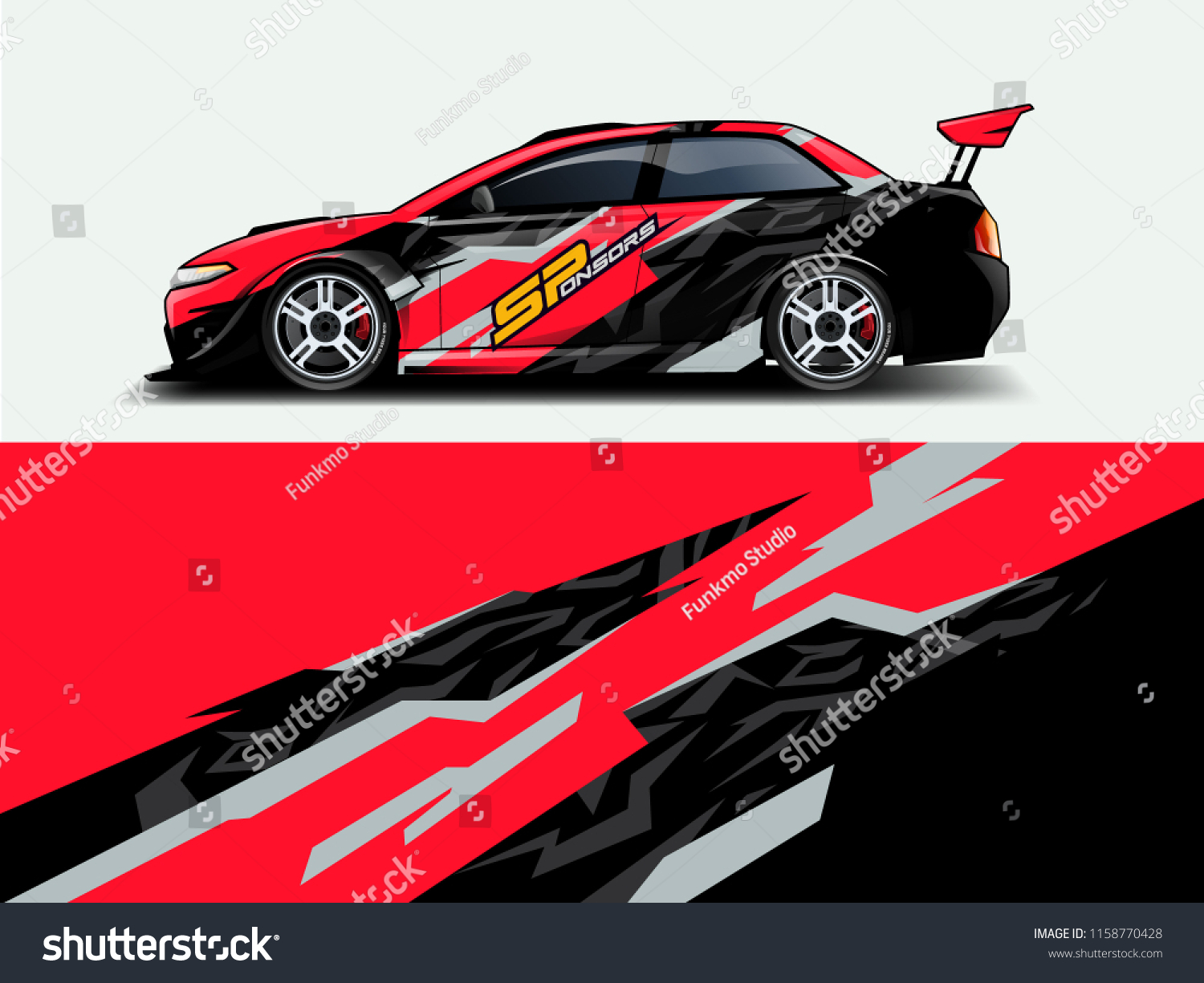Car wrap design abstract strip and background for Car wrap and vinyl sticker