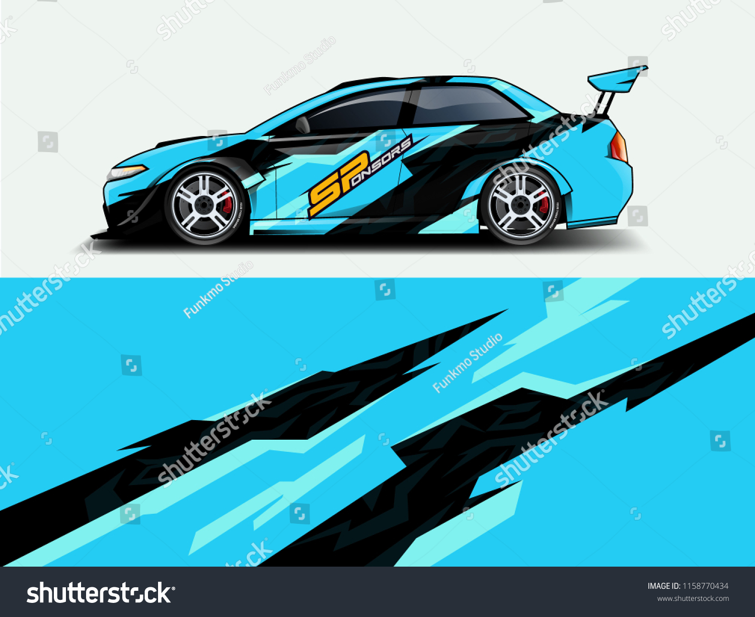 Car wrap design abstract strip and background for Car wrap and vinyl sticker