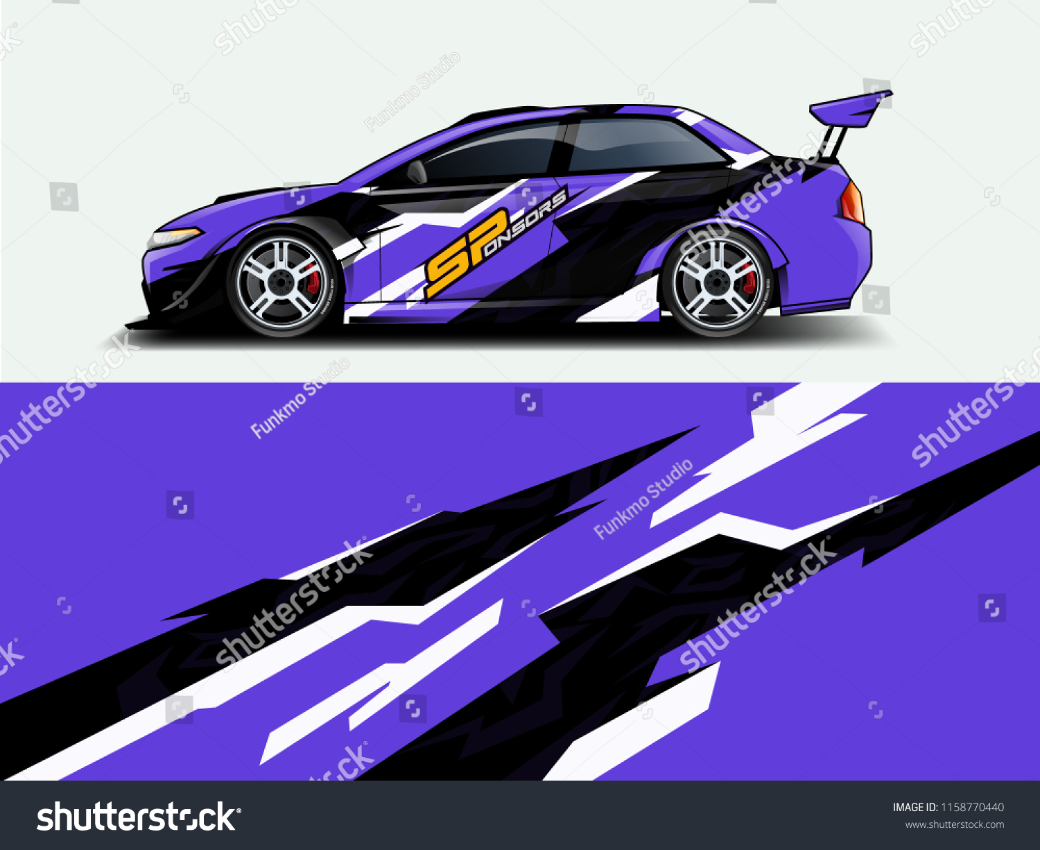 Car wrap design abstract strip and background for Car wrap and vinyl sticker