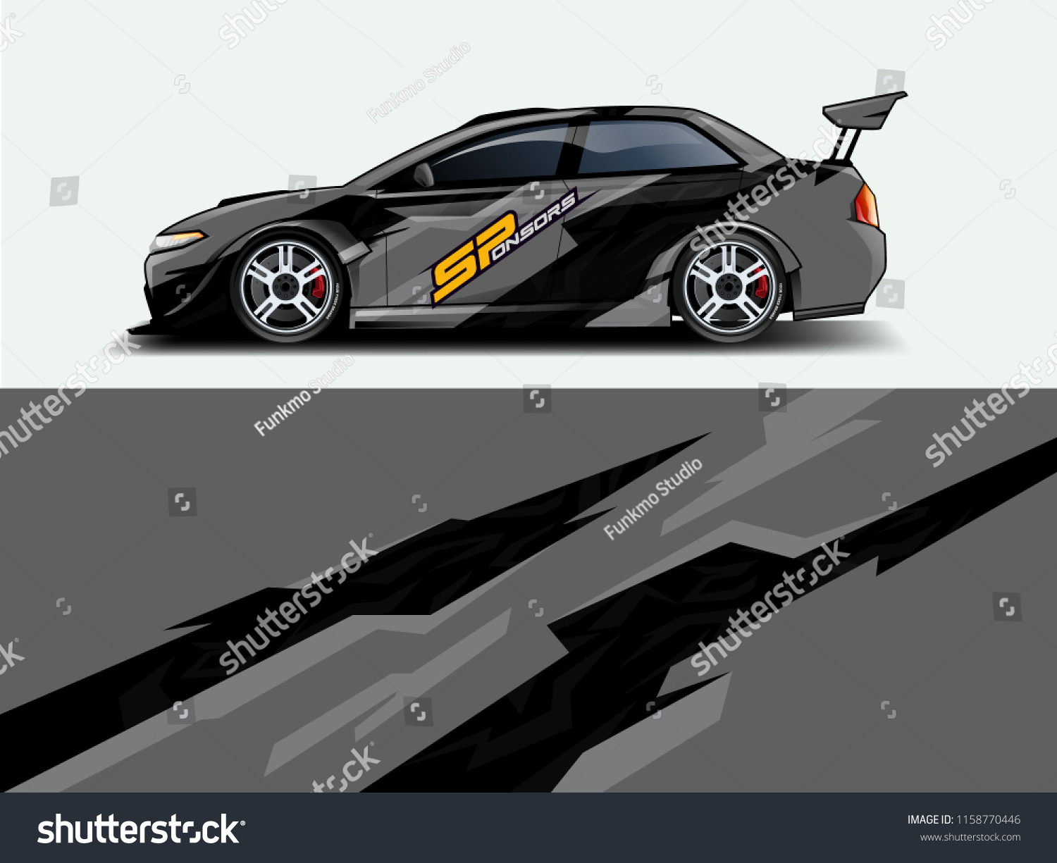 Car wrap design abstract strip and background for Car wrap and vinyl sticker
