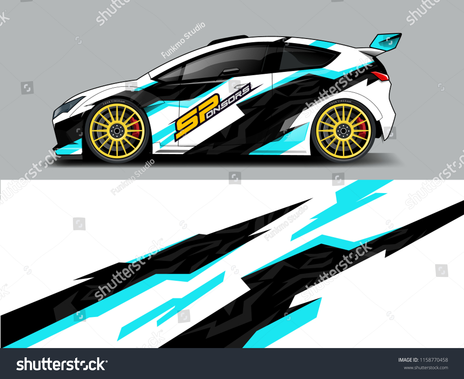 Car wrap design abstract strip and background for Car wrap and vinyl sticker