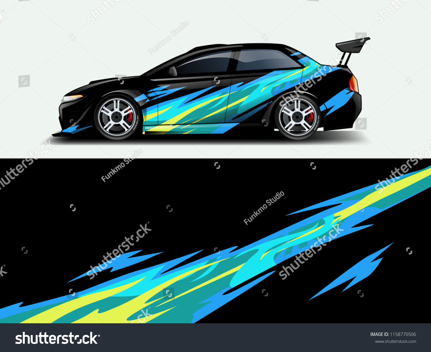 Car wrap design abstract strip and background for Car wrap and vinyl sticker