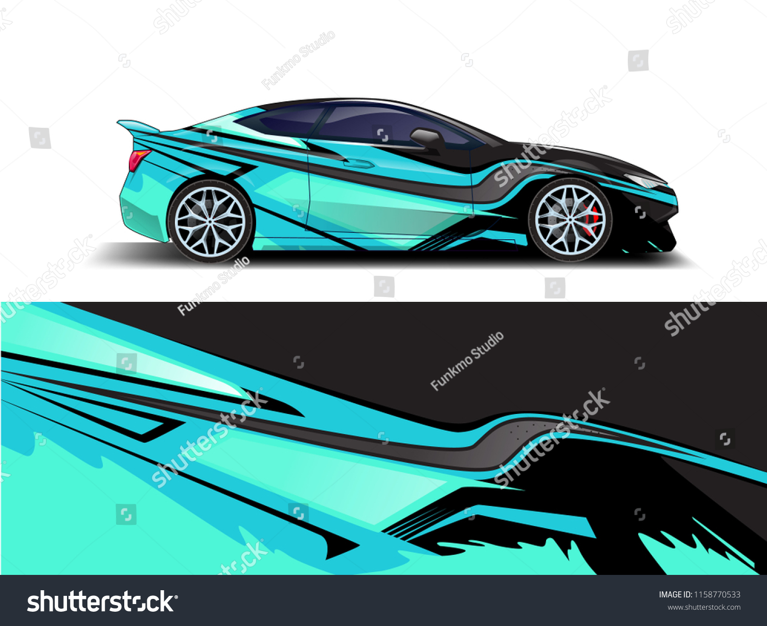 Car wrap design abstract strip and background for Car wrap and vinyl sticker