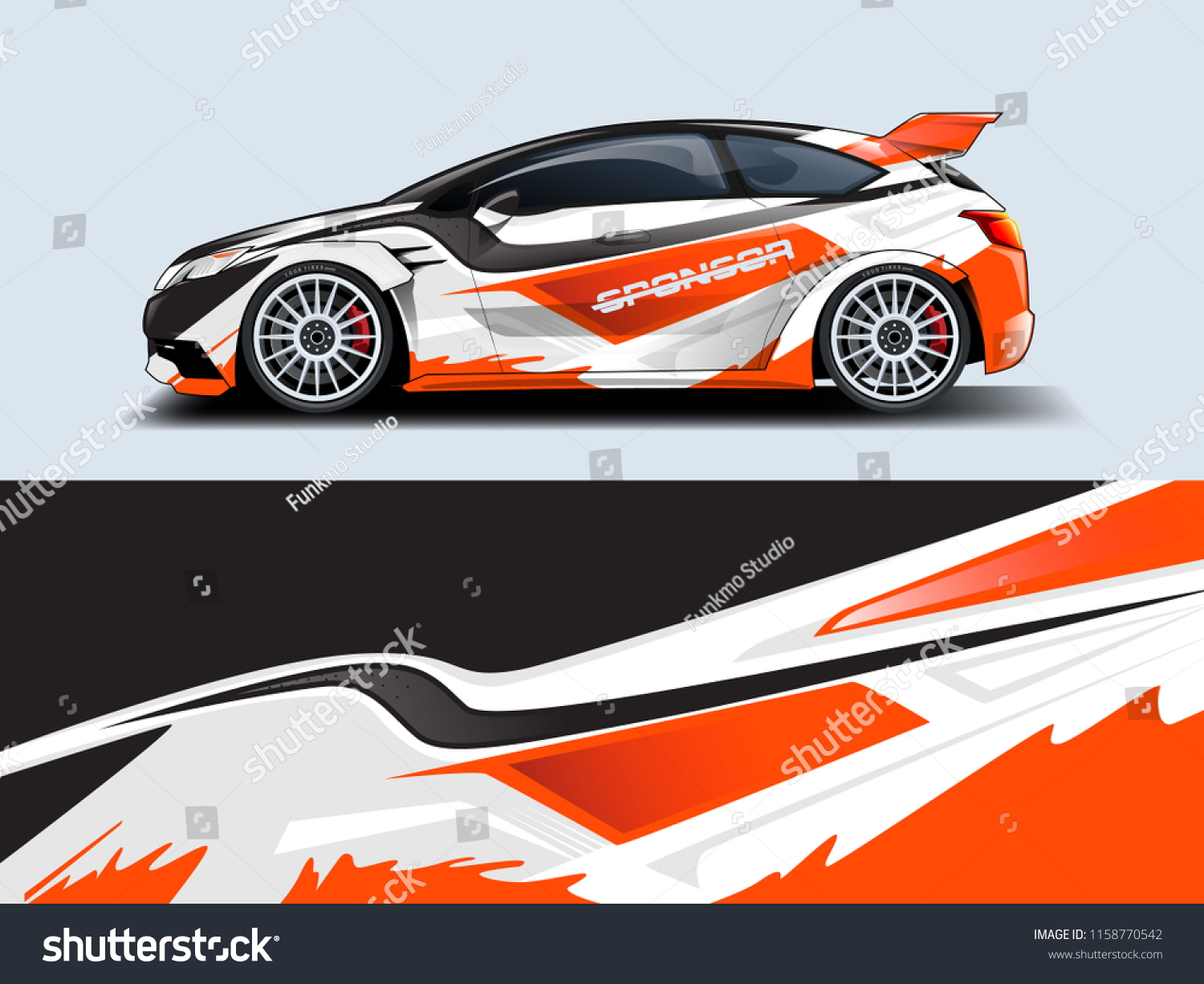 Car wrap design abstract strip and background for Car wrap and vinyl sticker