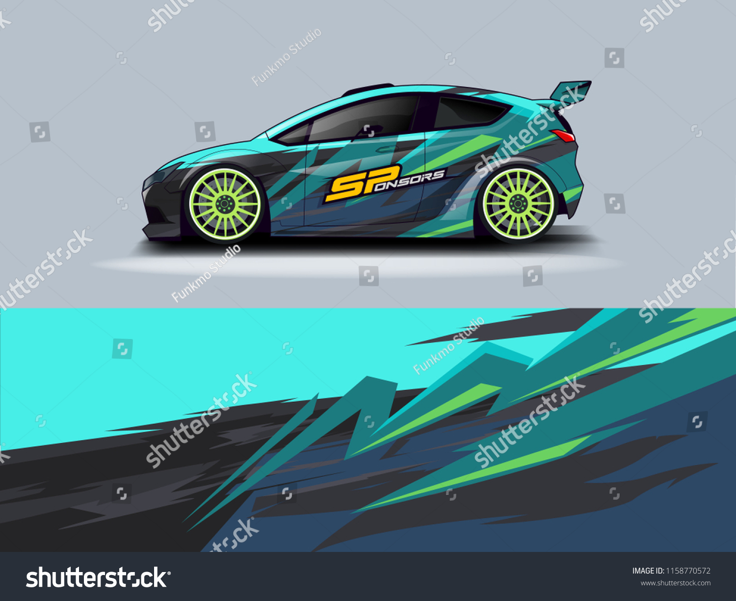 Car wrap design abstract strip and background for Car wrap and vinyl sticker