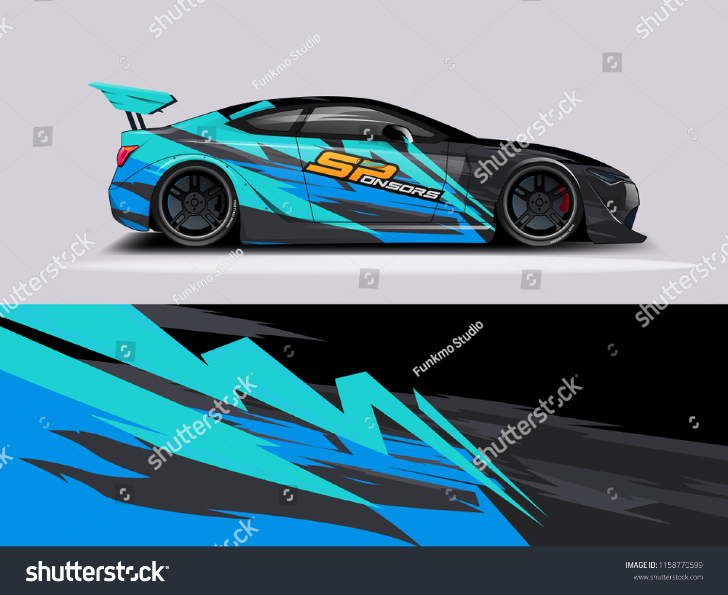 Car wrap design abstract strip and background for Car wrap and vinyl sticker