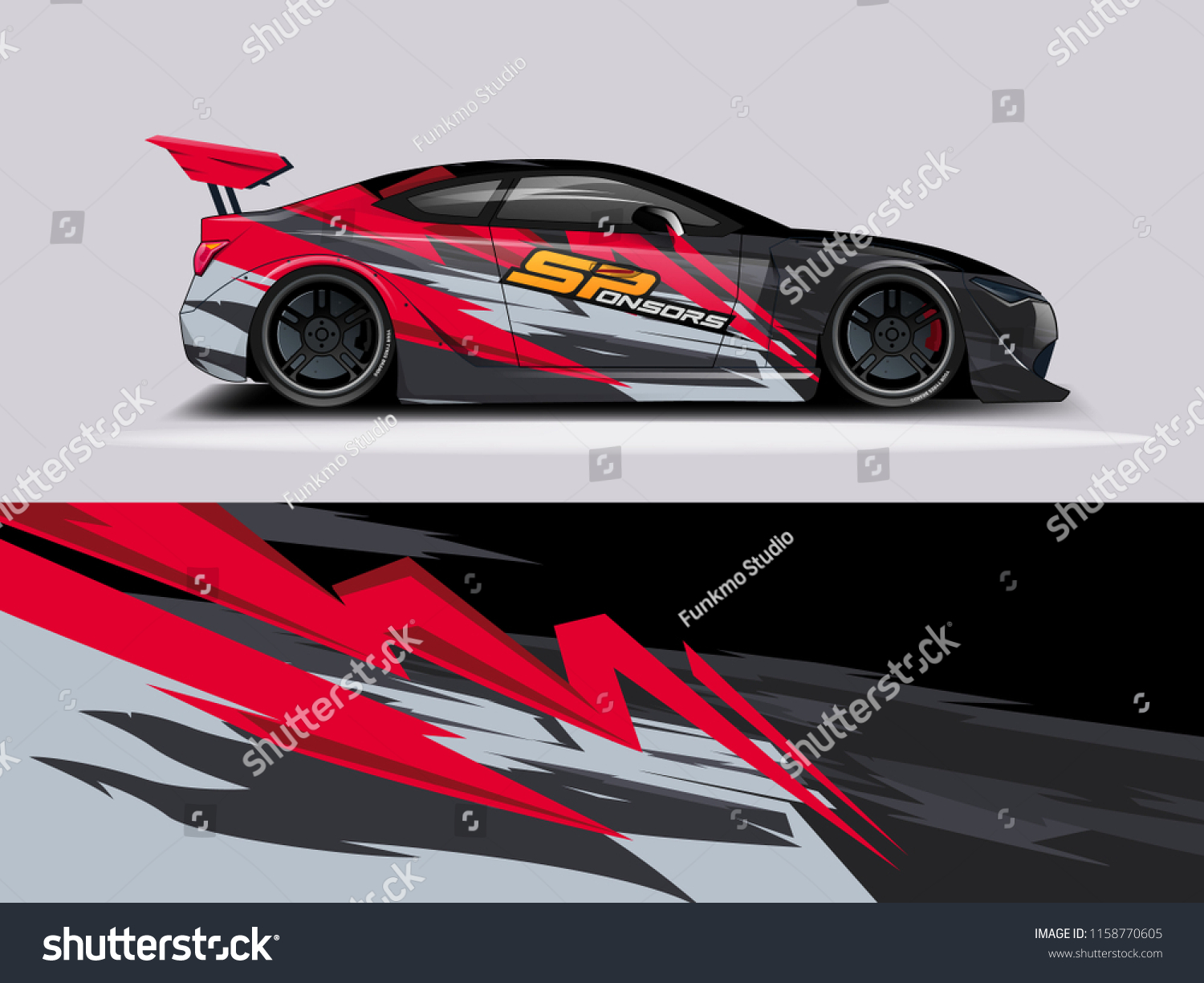Car wrap design abstract strip and background for Car wrap and vinyl sticker