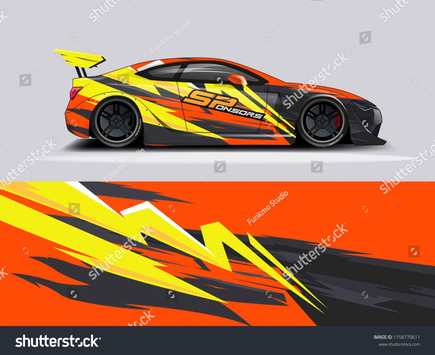 Car wrap design abstract strip and background for Car wrap and vinyl sticker