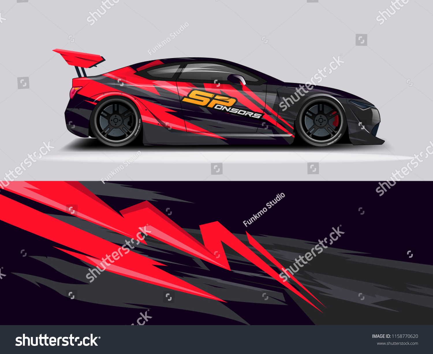 Car wrap design abstract strip and background for Car wrap and vinyl sticker