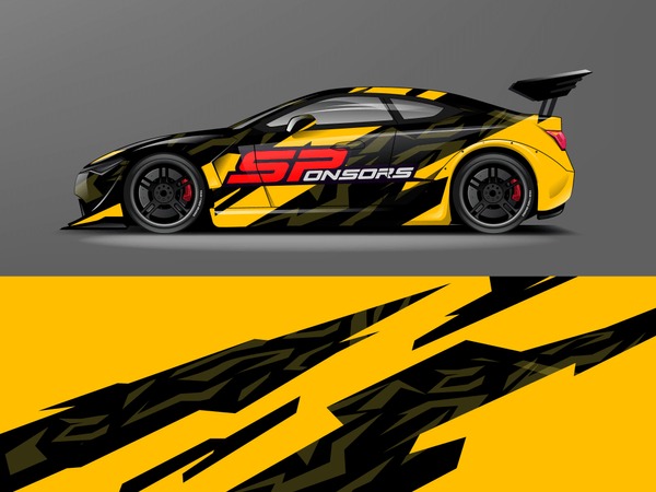 Car wrap graphic racing abstract strip and background for car wrap and vinyl sticker