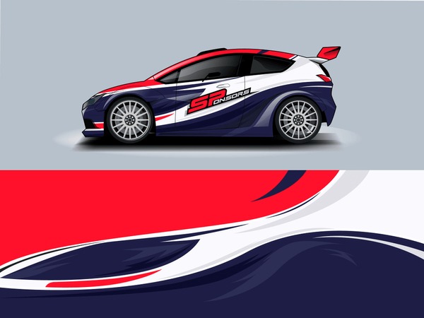 Car wrap graphic racing abstract strip and background for car wrap and vinyl sticker