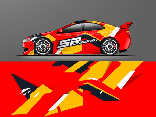 Car wrap graphic racing abstract strip and background for car wrap and vinyl sticker