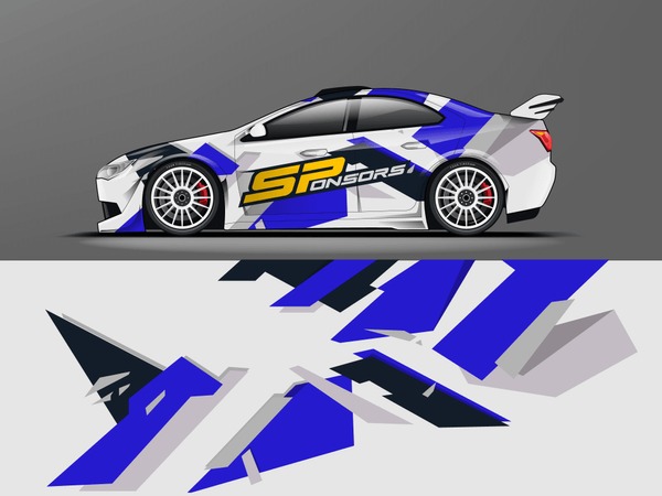 Car wrap graphic racing abstract strip and background for car wrap and vinyl sticker