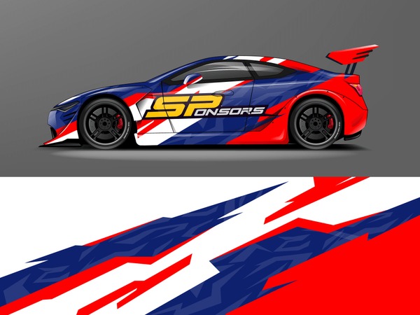 Car wrap graphic racing abstract strip and background for car wrap and vinyl sticker