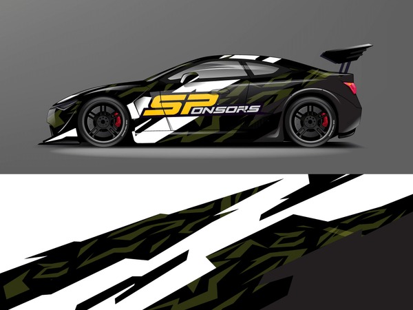 Car wrap graphic racing abstract strip and background for car wrap and vinyl sticker
