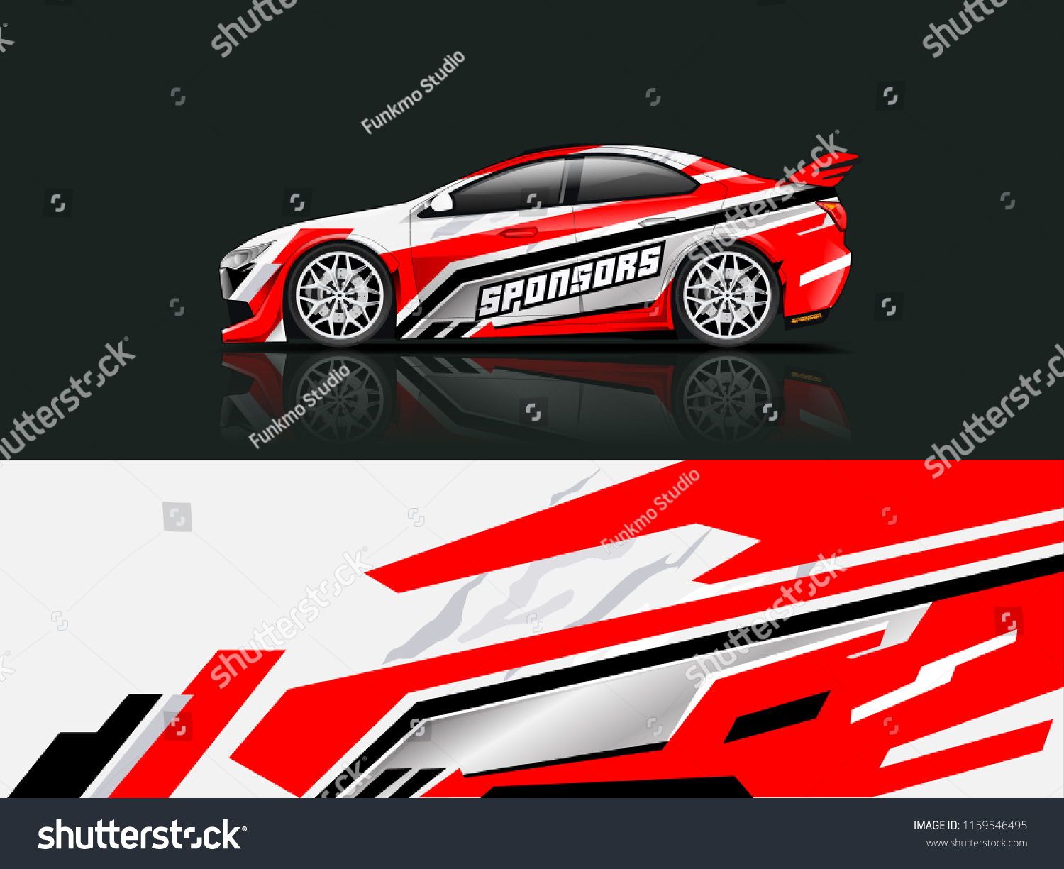 Car wrap graphic racing abstract strip and background for car wrap and vinyl sticker