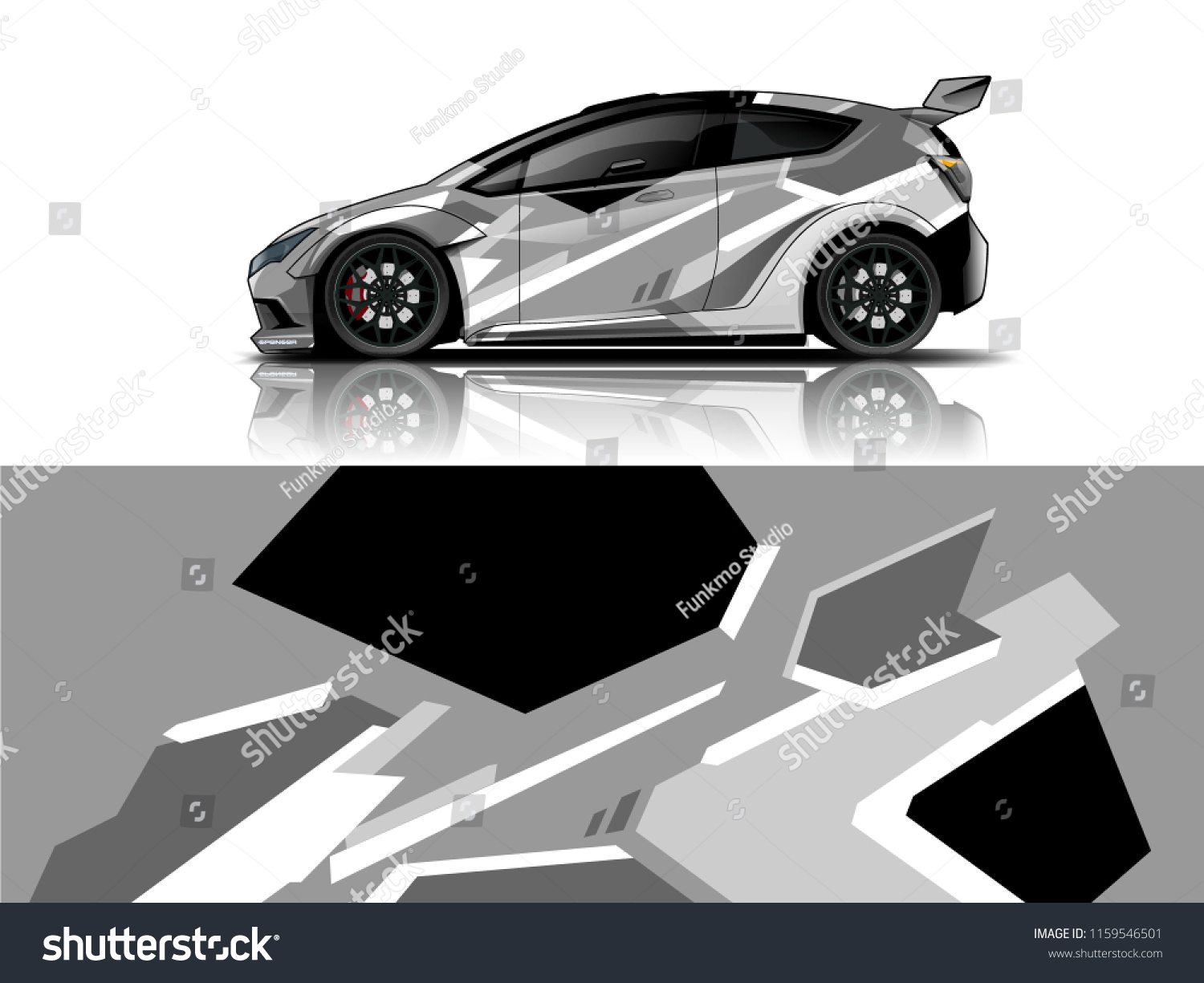 Car wrap graphic racing abstract strip and background for car wrap and vinyl sticker