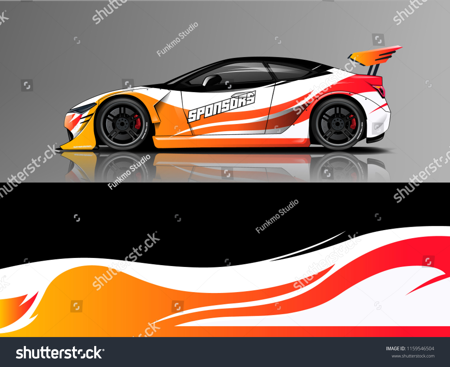 Car wrap graphic racing abstract strip and background for car wrap and vinyl sticker