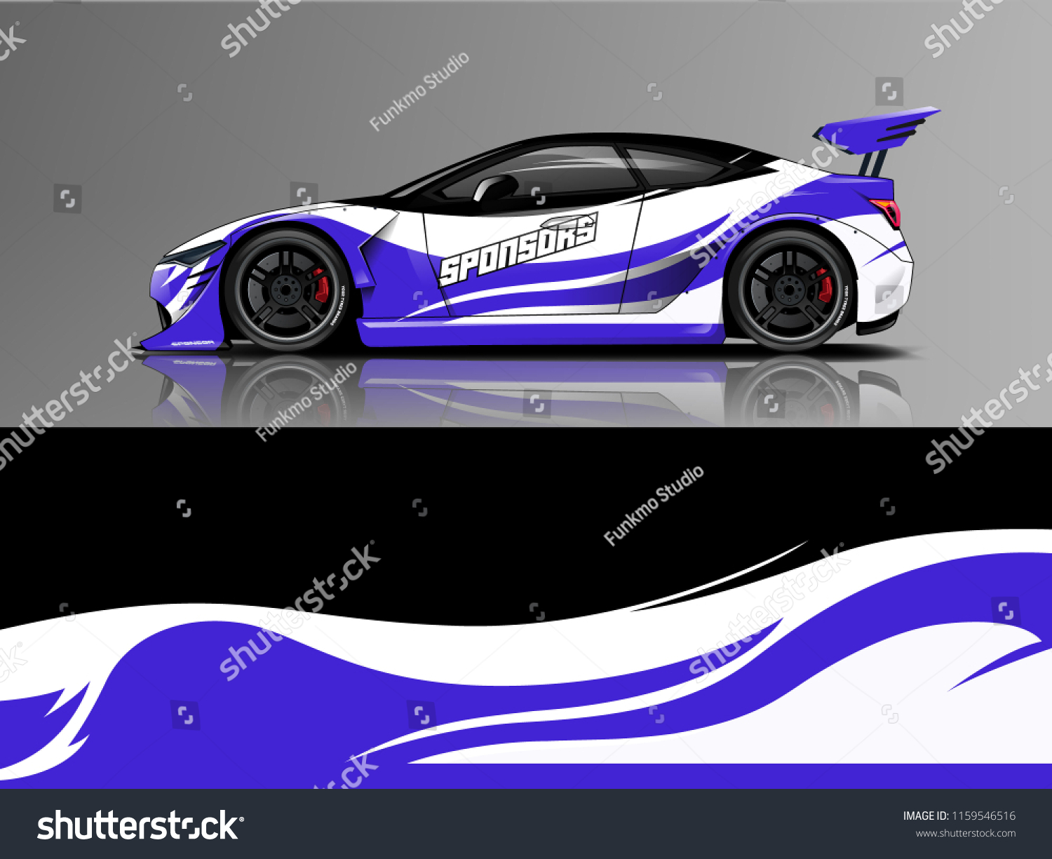 Car wrap graphic racing abstract strip and background for car wrap and vinyl sticker
