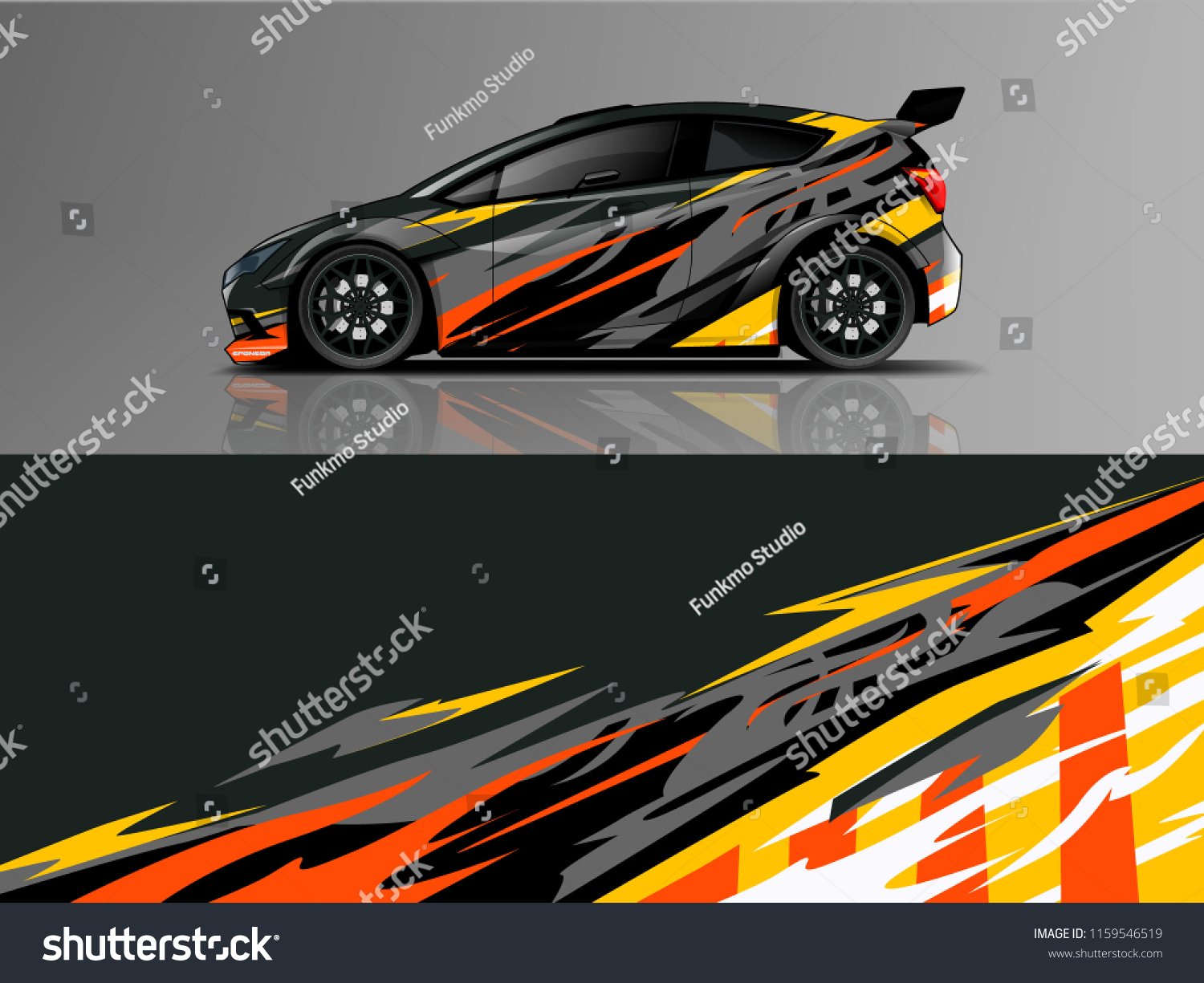 Car wrap graphic racing abstract strip and background for car wrap and vinyl sticker