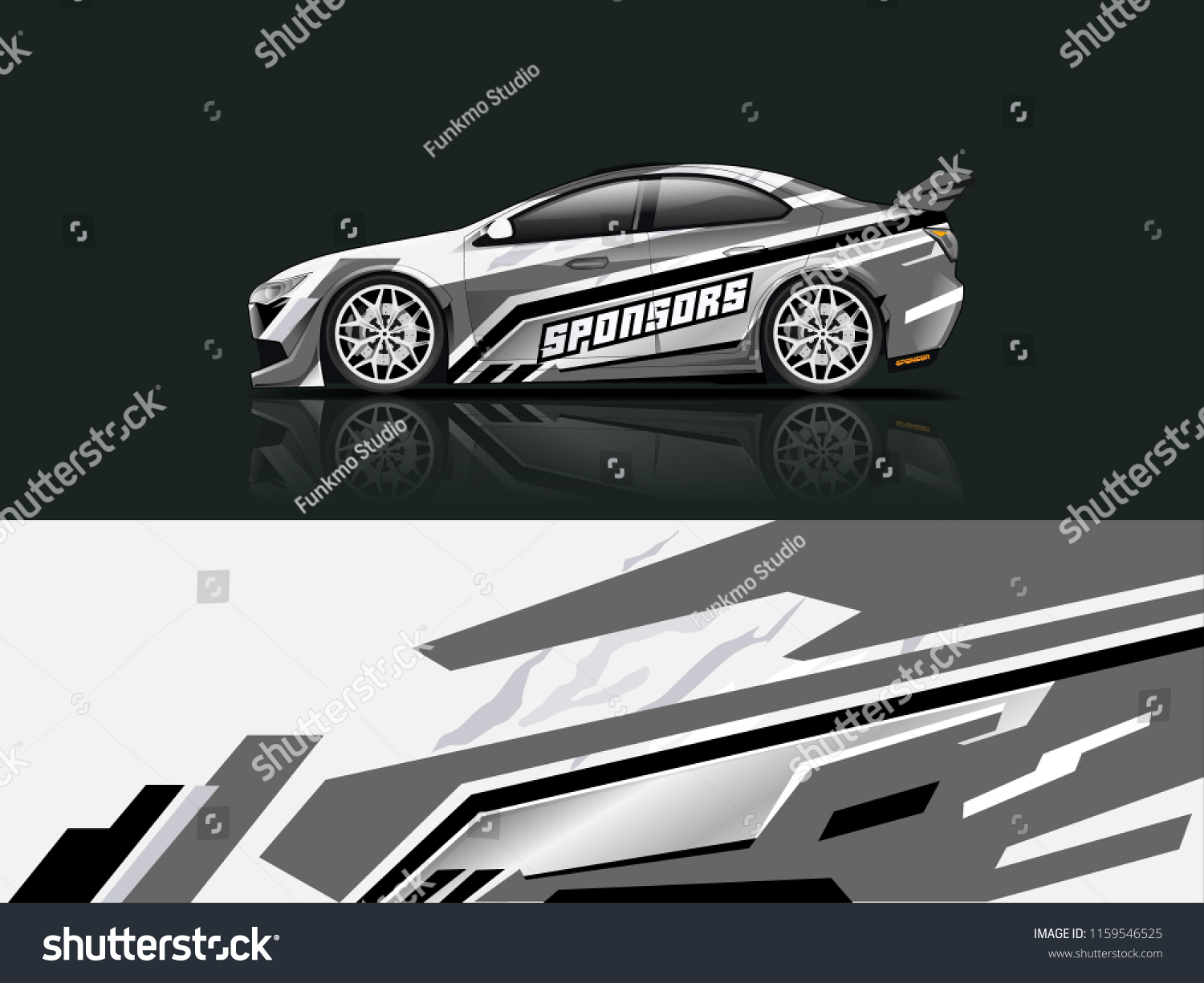 Car wrap graphic racing abstract strip and background for car wrap and vinyl sticker