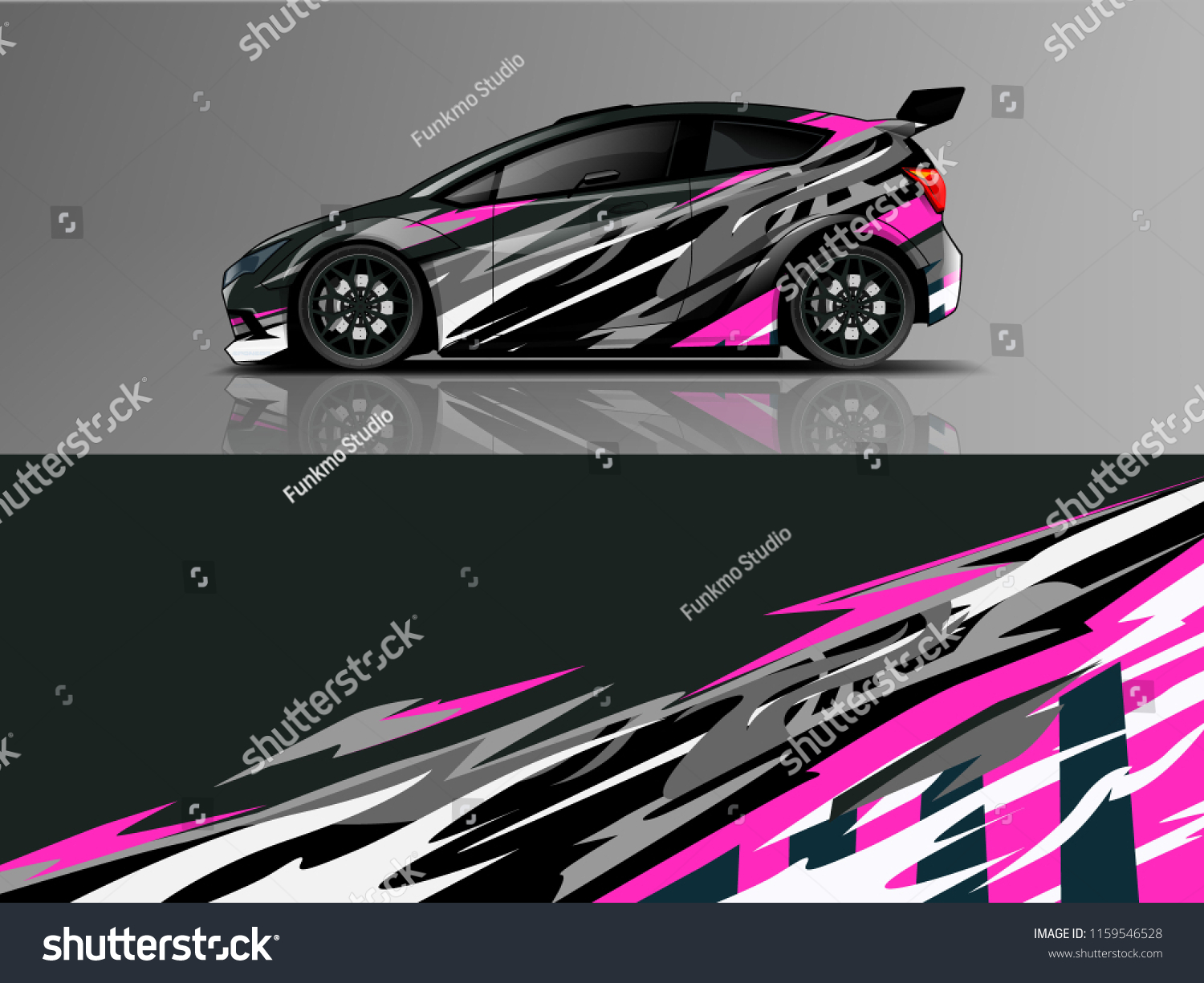 Car wrap graphic racing abstract strip and background for car wrap and vinyl sticker