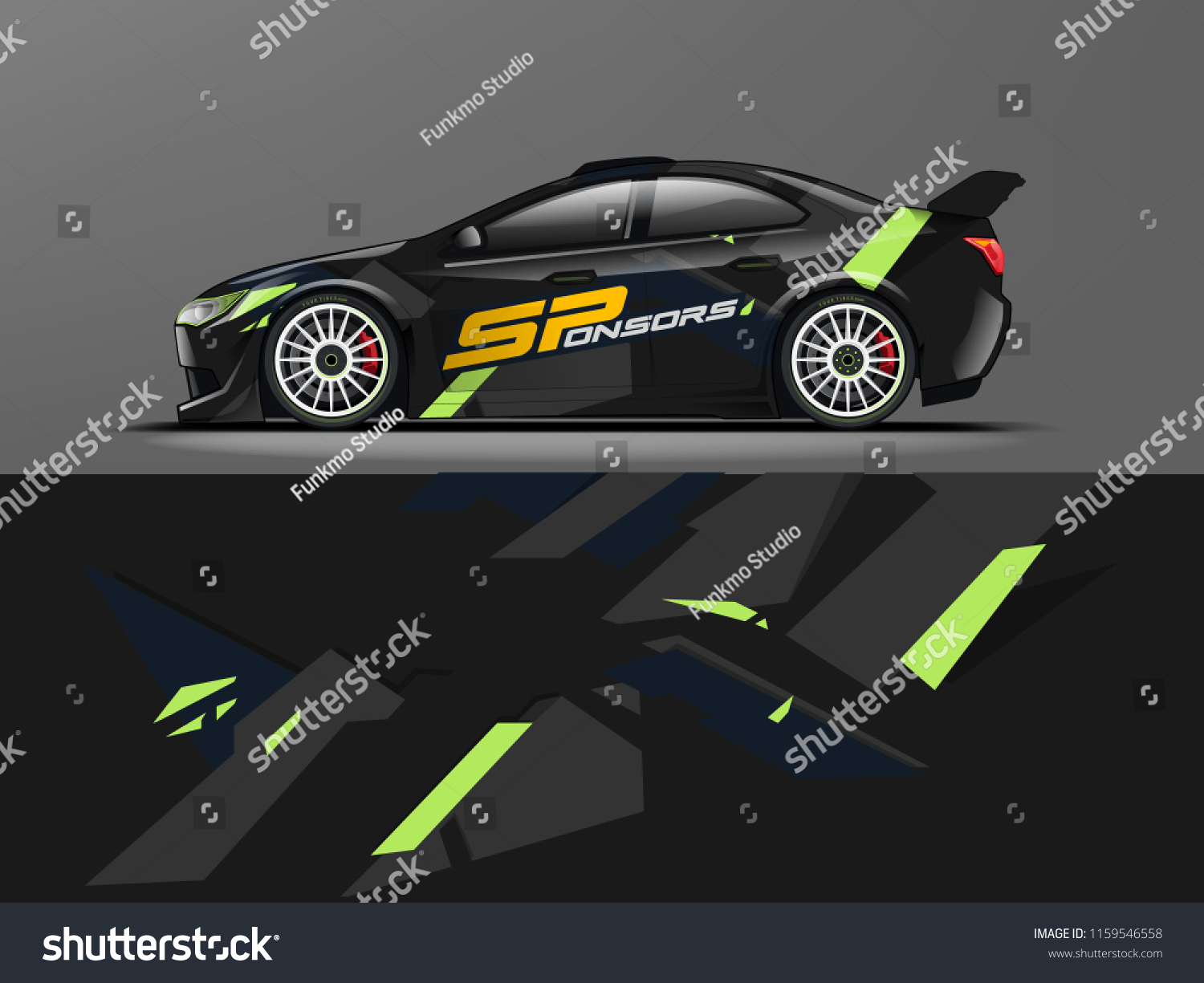 Car wrap graphic racing abstract strip and background for car wrap and vinyl sticker