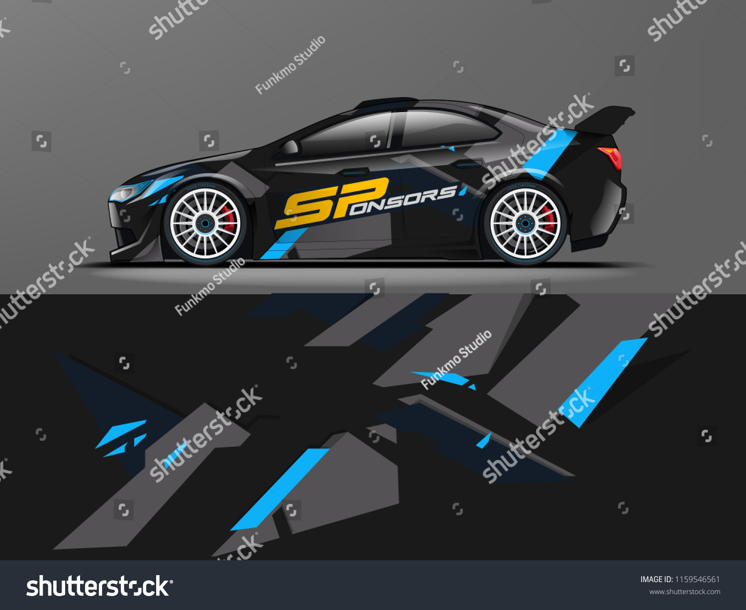 Car wrap graphic racing abstract strip and background for car wrap and vinyl sticker