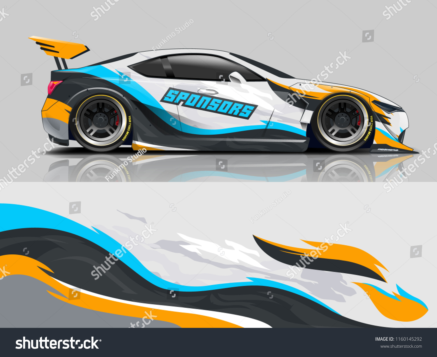 Car wrap graphic racing abstract background for wrap and vinyl sticker
