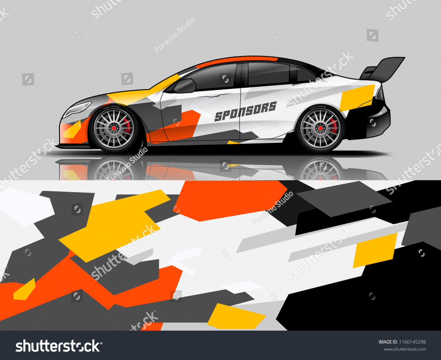 Car wrap graphic racing abstract background for wrap and vinyl sticker