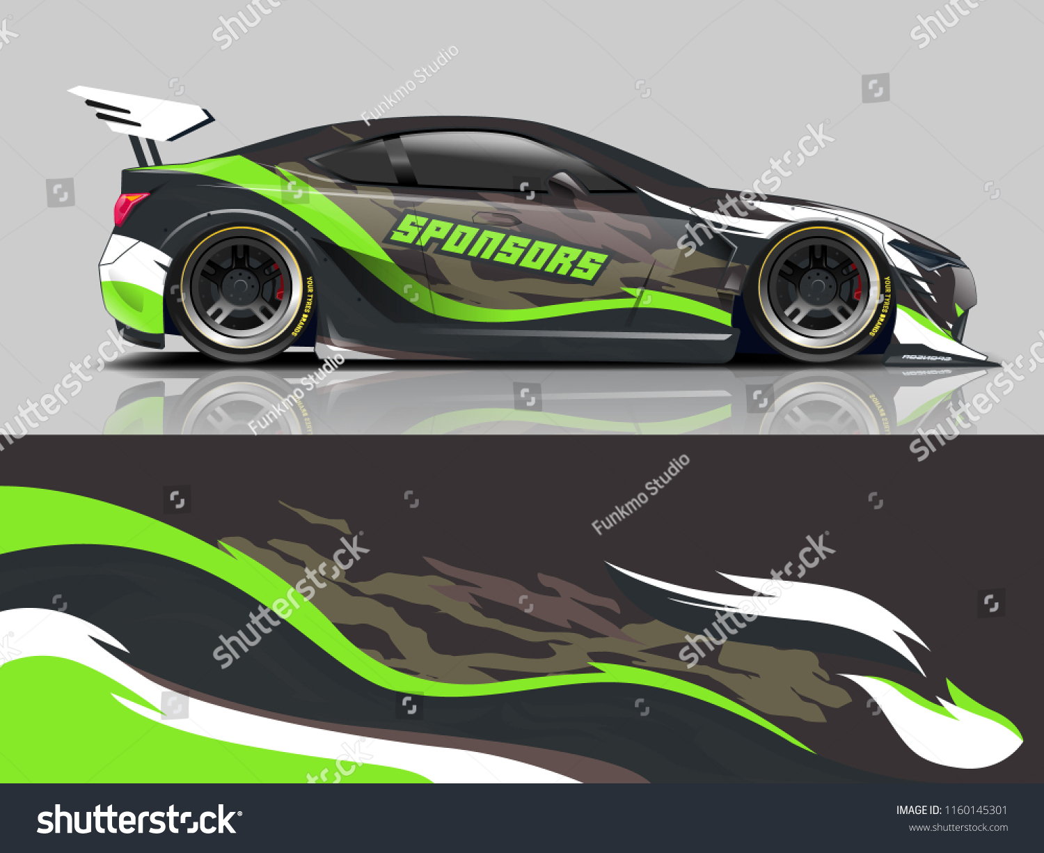 Car wrap graphic racing abstract background for wrap and vinyl sticker