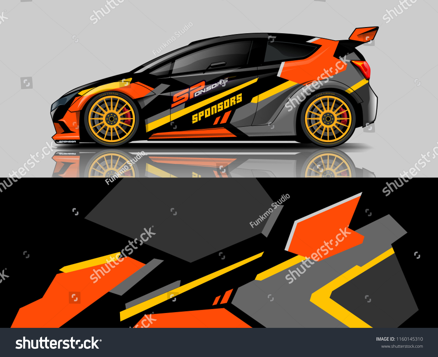 Car wrap graphic racing abstract background for wrap and vinyl sticker