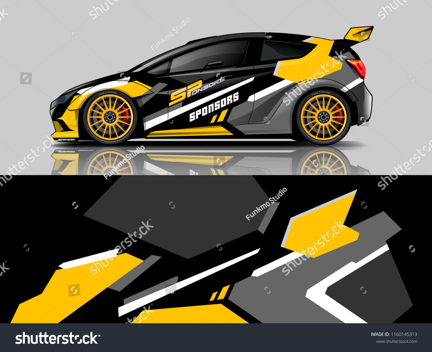 Car wrap graphic racing abstract background for wrap and vinyl sticker