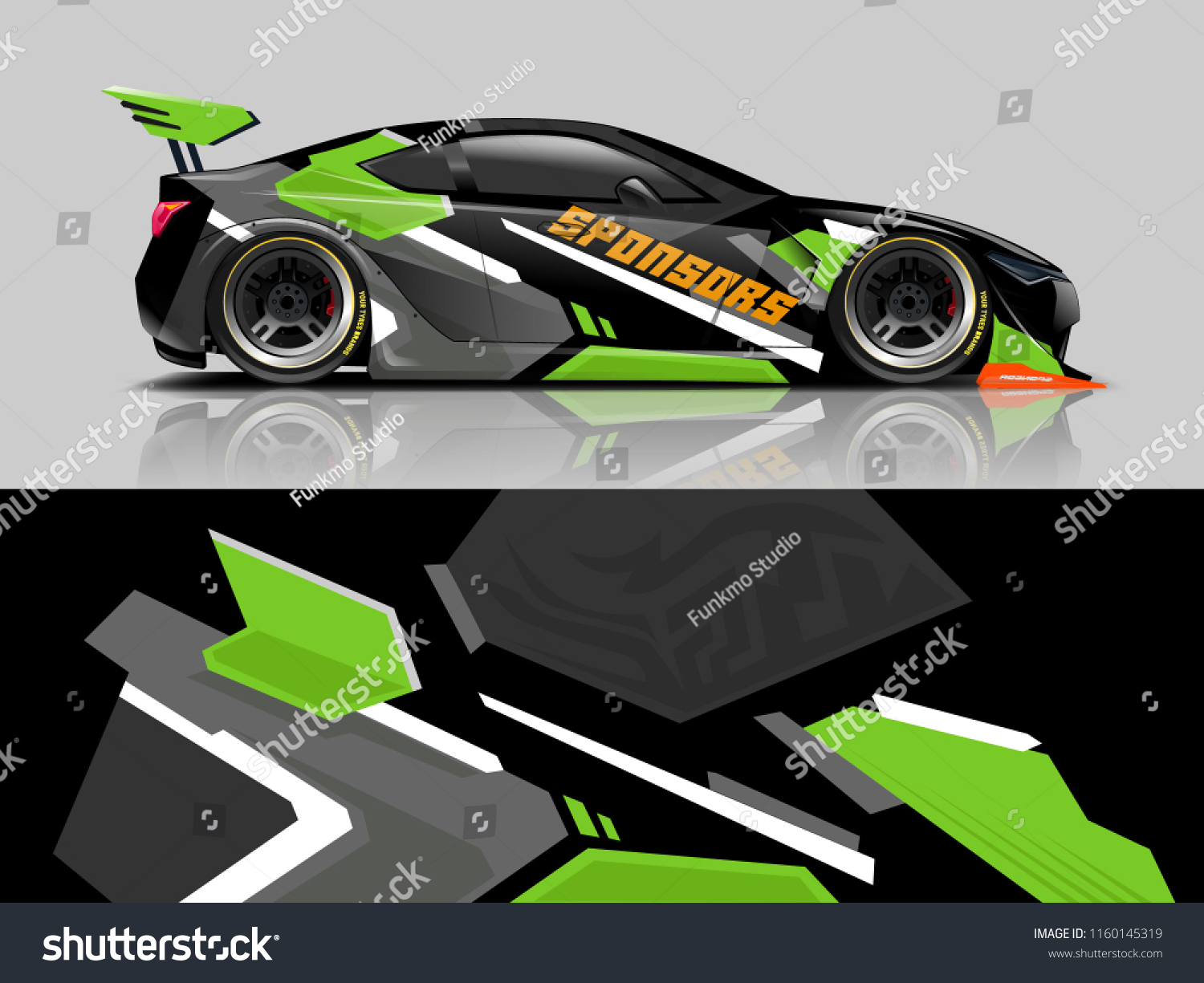 Car wrap graphic racing abstract background for wrap and vinyl sticker