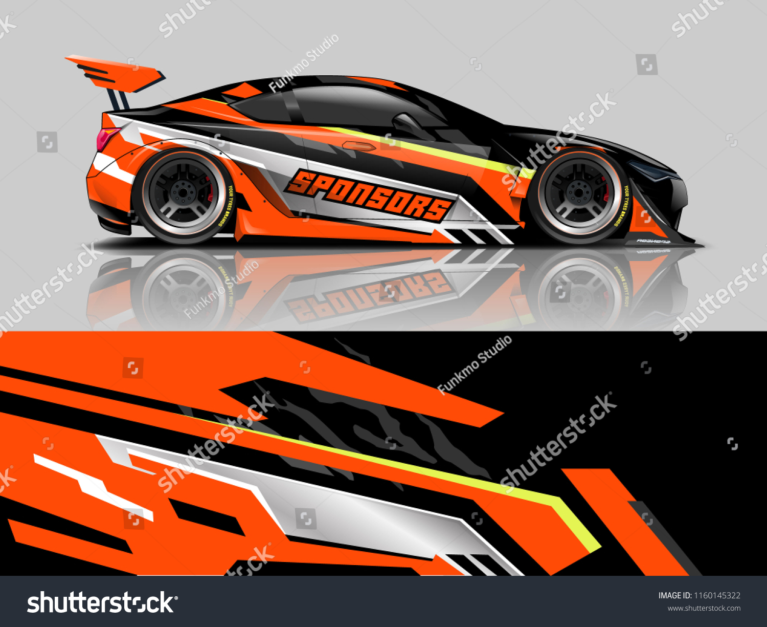 Car wrap graphic racing abstract background for wrap and vinyl sticker