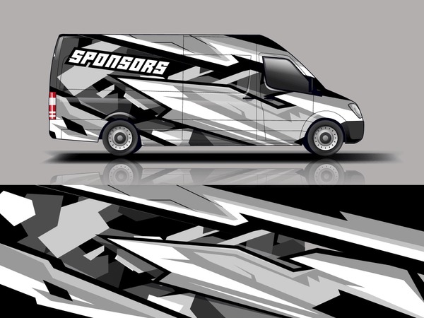 Car graphic vector. abstract racing shape with modern camouflage design for vehicle vinyl wrap