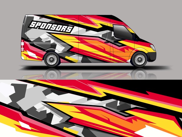 Car graphic vector. abstract racing shape with modern camouflage design for vehicle vinyl wrap