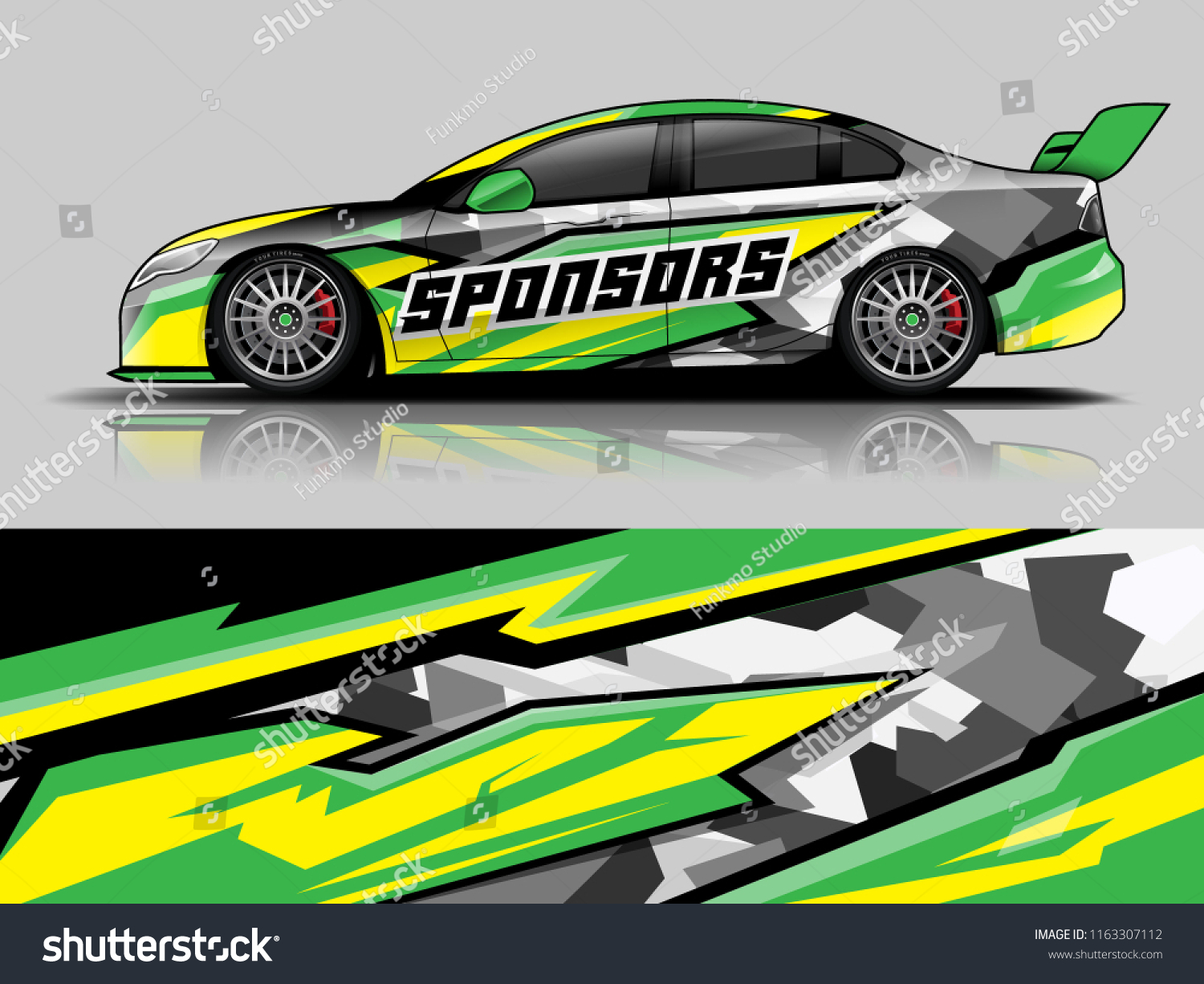 Car graphic vector. abstract racing shape with modern camouflage design for vehicle vinyl wrap
