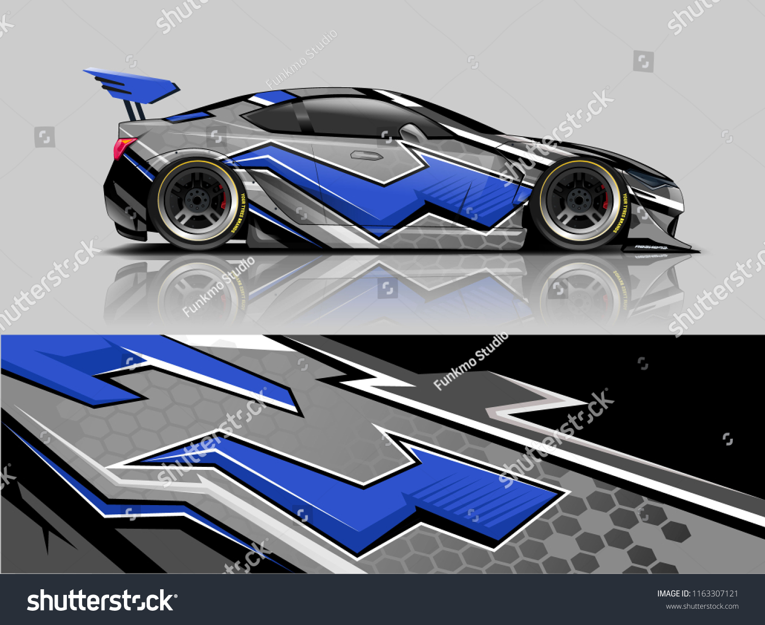 Car graphic vector. abstract racing shape with modern camouflage design for vehicle vinyl wrap