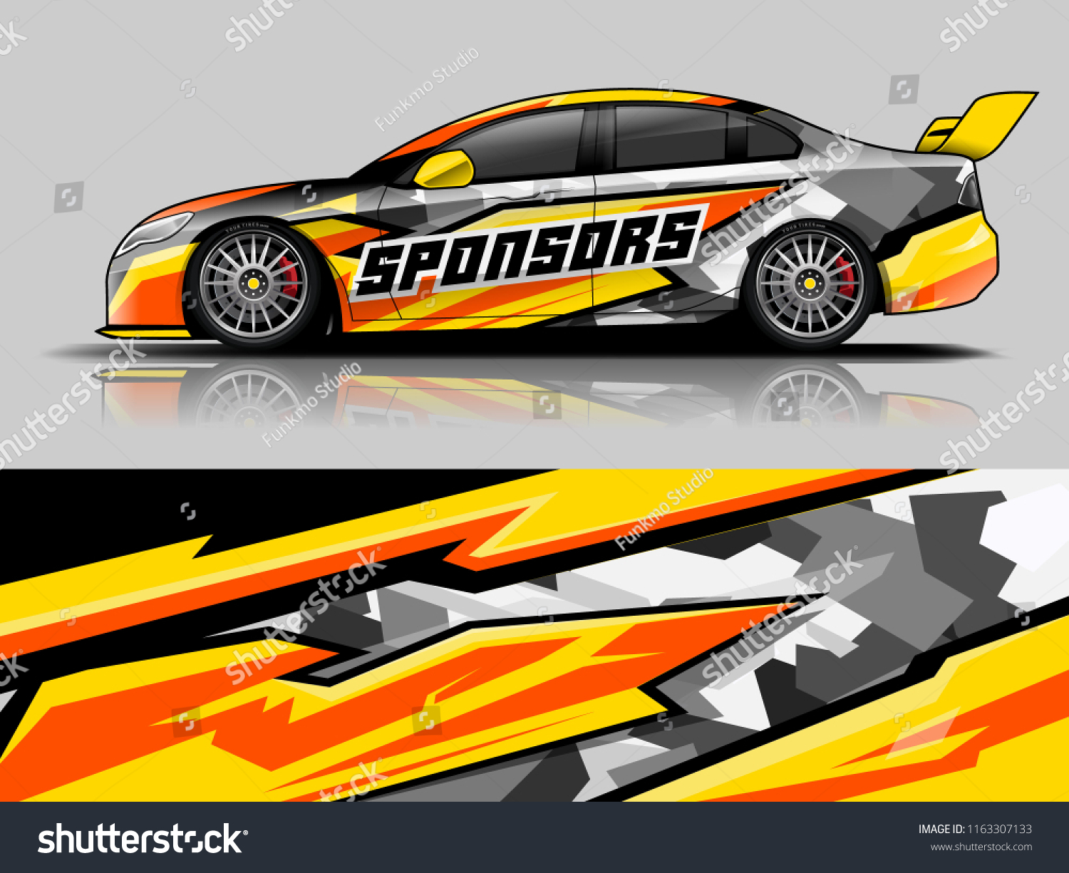 Car graphic vector. abstract racing shape with modern camouflage design for vehicle vinyl wrap