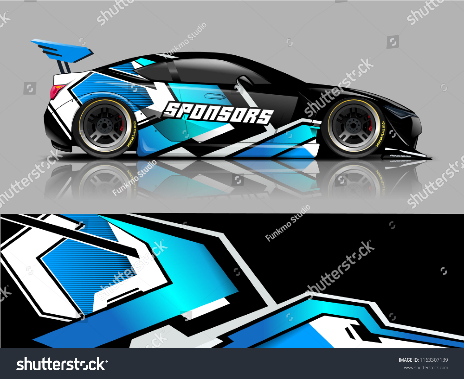 Car graphic vector. abstract racing shape with modern camouflage design for vehicle vinyl wrap