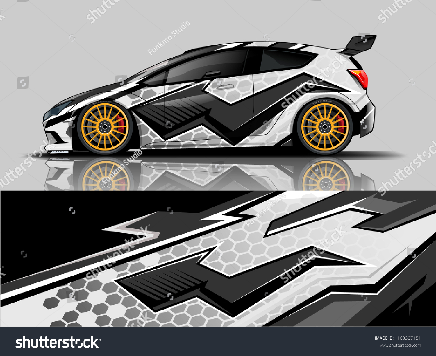 Car graphic vector. abstract racing shape with modern camouflage design for vehicle vinyl wrap