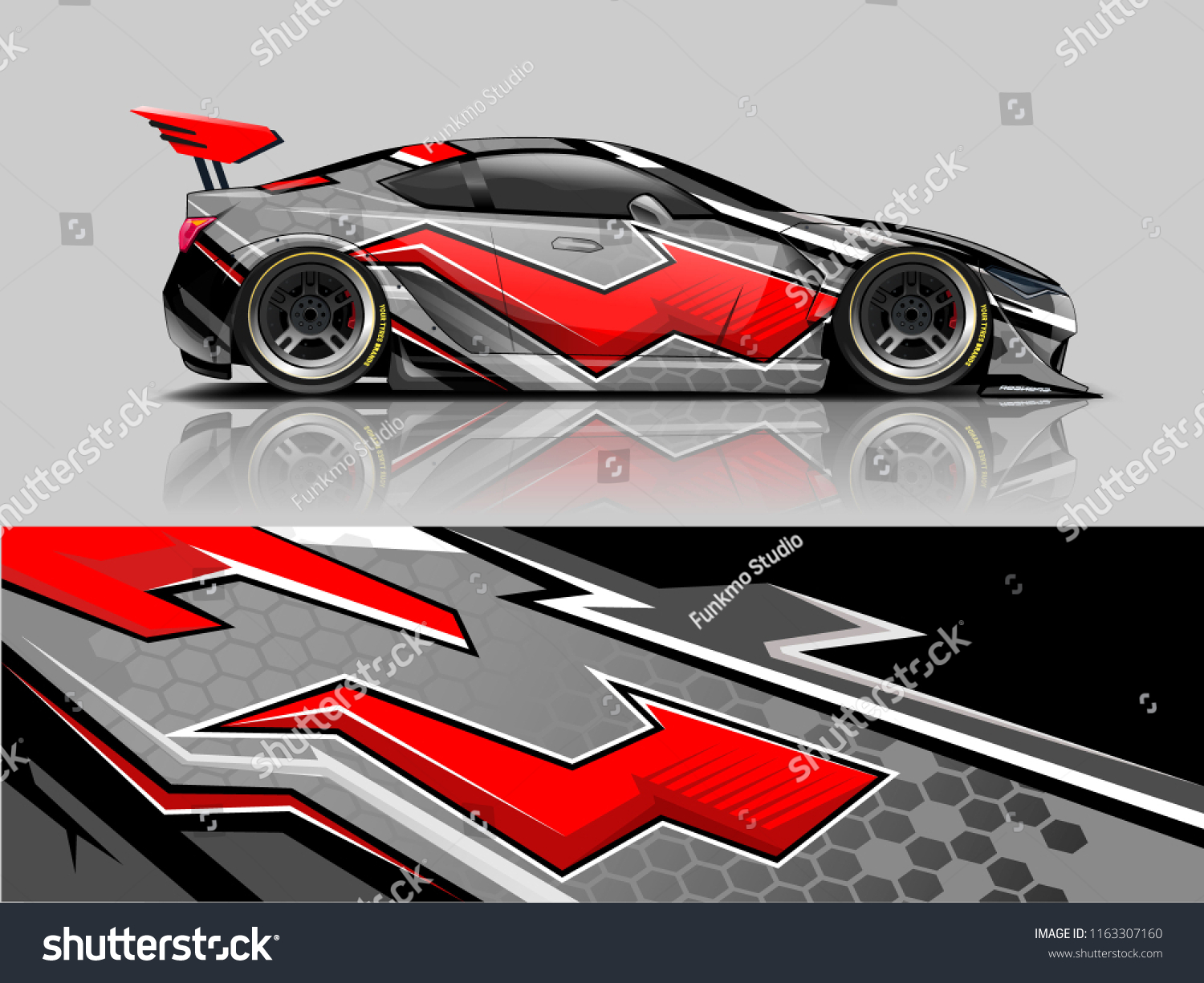 Car graphic vector. abstract racing shape with modern camouflage design for vehicle vinyl wrap