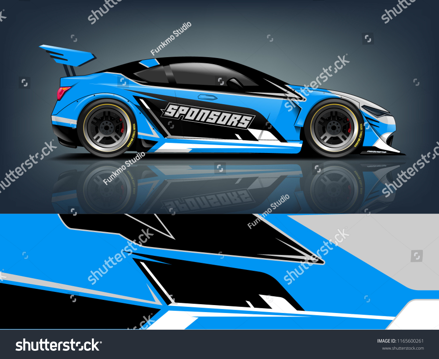Car graphic vector. abstract racing shape with modern design for vehicle vinyl wrap