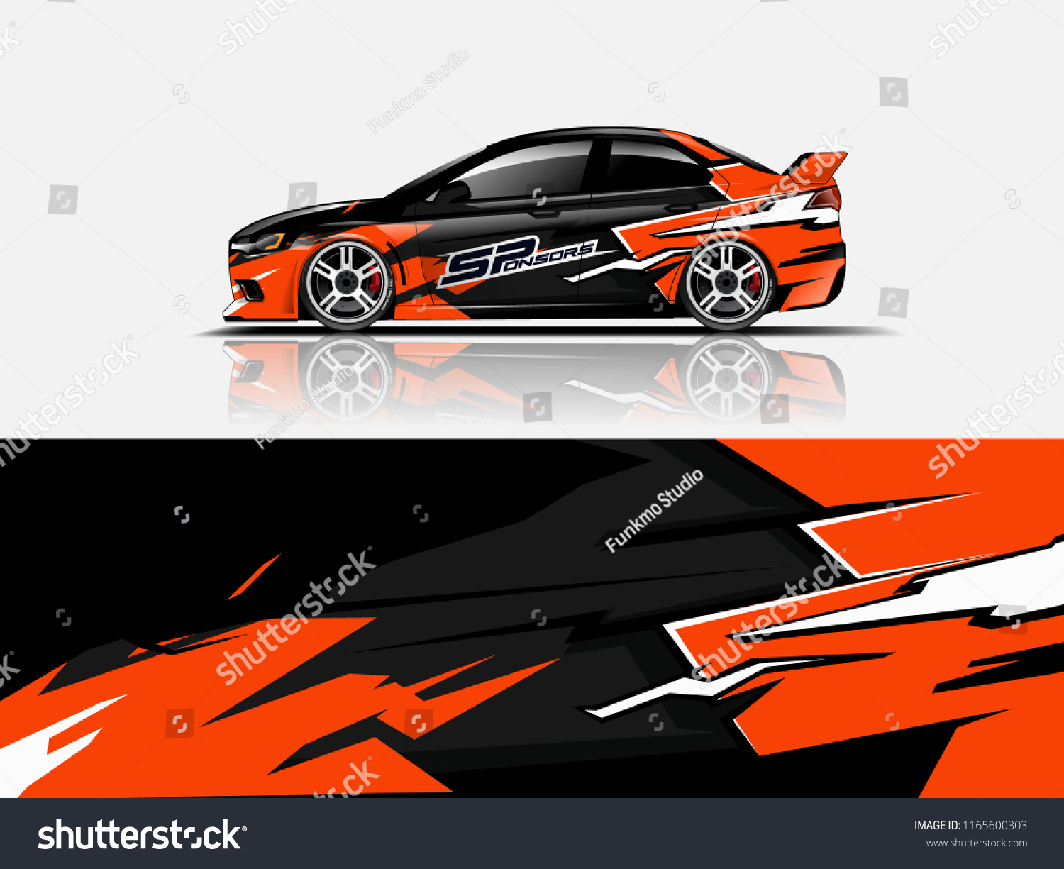 Car graphic vector. abstract racing shape with modern camouflage design for vehicle vinyl wrap