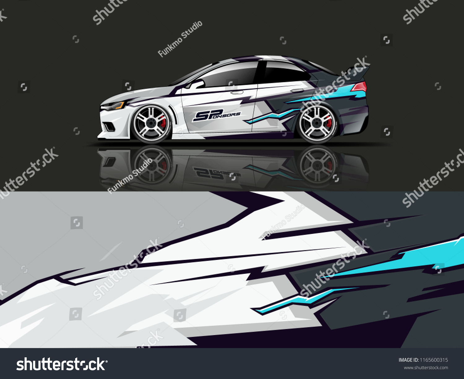 Car graphic vector. abstract racing shape with modern camouflage design for vehicle vinyl wrap