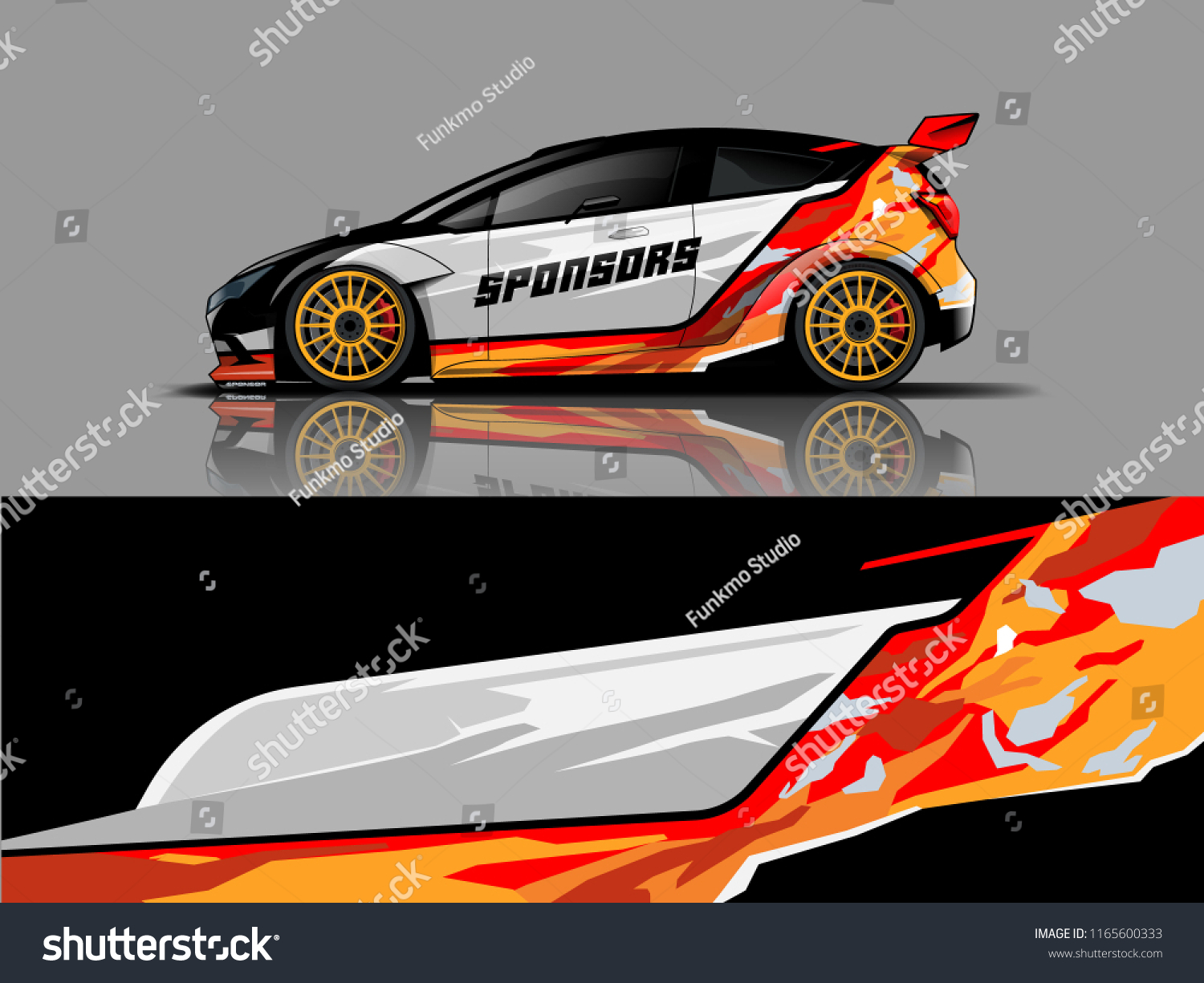 Car graphic vector. abstract racing shape with modern camouflage design for vehicle vinyl wrap