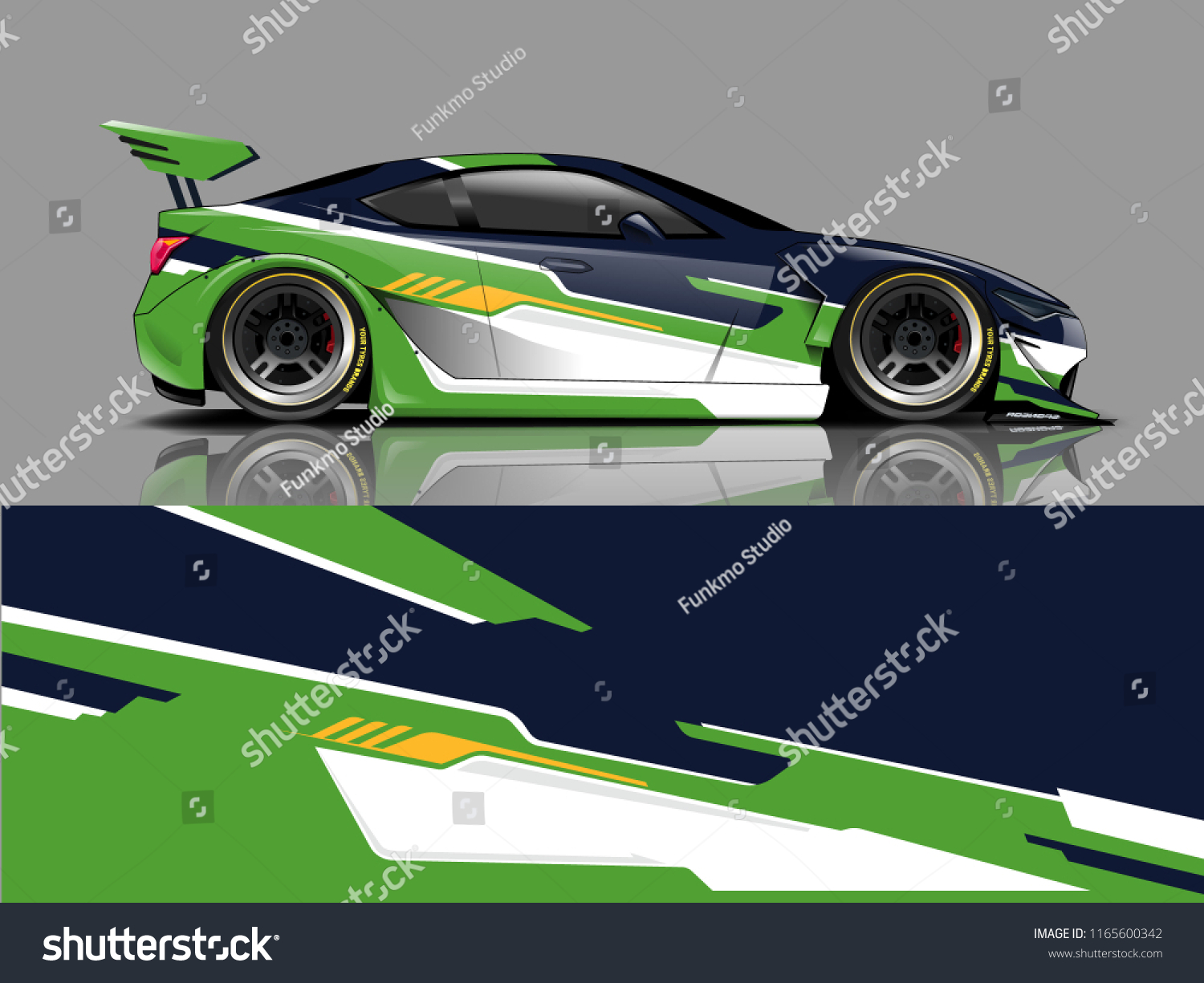 Car graphic vector. abstract racing shape with modern design for vehicle vinyl wrap